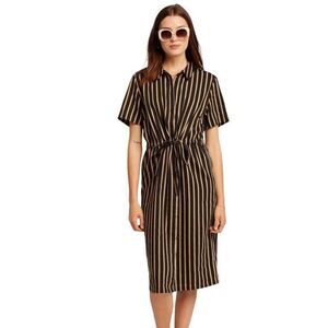 Knot Sisters from Anthropologie Striped Midi Dress Size M